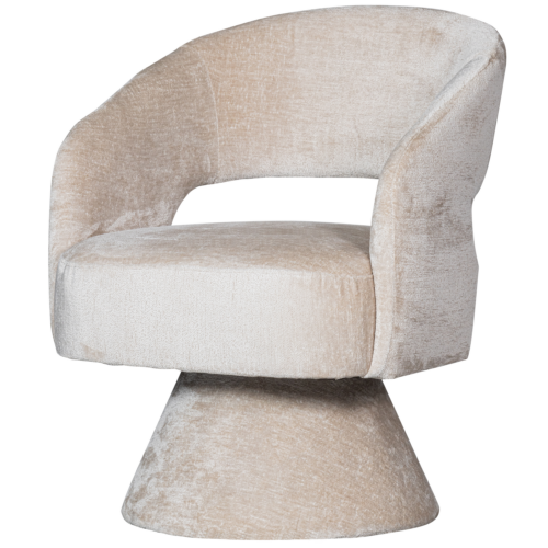 Draaifauteuil Ebba Chenille - Naturel
