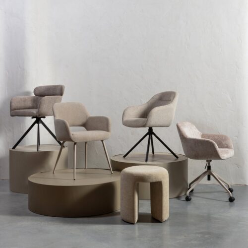 Bureaustoel Morros Chenille, kleur Taupe - Afbeelding 2