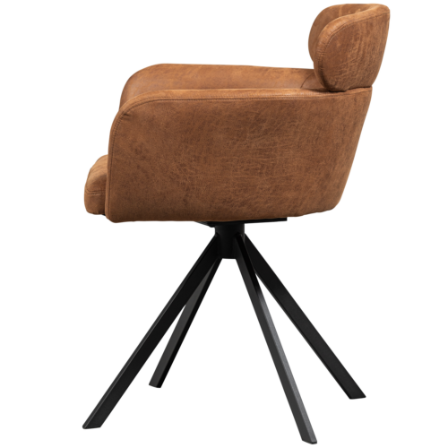 Draaibare Eetkamerstoel Fenne Lederlook - Cognac - Afbeelding 4