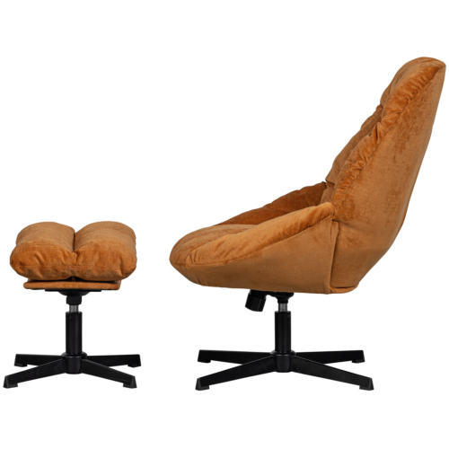 Draaifauteuil Yaro met Hocker - Ginger - Afbeelding 4