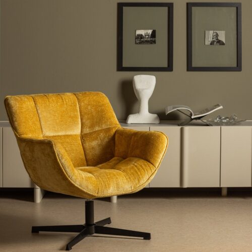 Draaifauteuil Wib Chenille - Curry - Afbeelding 2