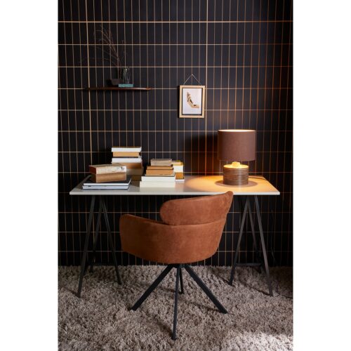 Draaibare Eetkamerstoel Fenne Lederlook - Cognac - Afbeelding 2
