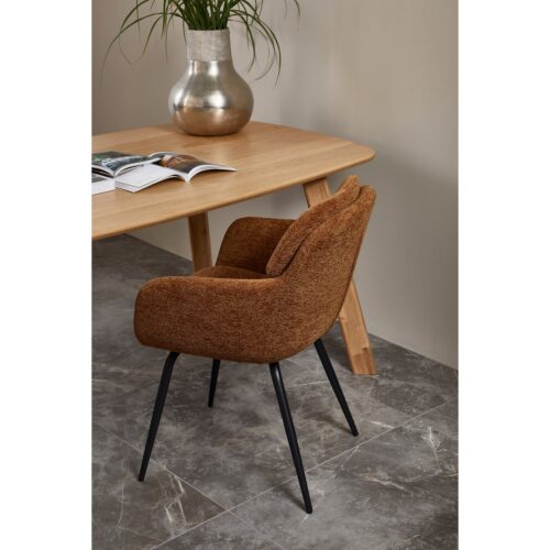 Eetkamerstoel Runa Chenille - Caramel - Afbeelding 3