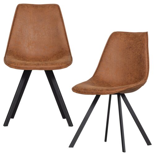 Eetkamerstoel Sven Lederlook - Cognac