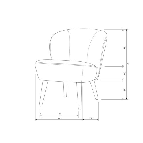 Fauteuil Sara Velvet - Lilla - Afbeelding 7