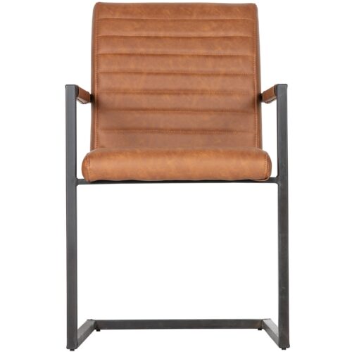 Eetkamerstoel Bas Lederlook - Cognac - Afbeelding 2