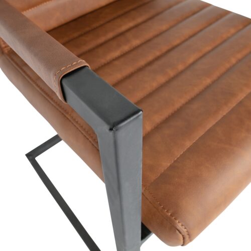 Eetkamerstoel Bas Lederlook - Cognac - Afbeelding 6