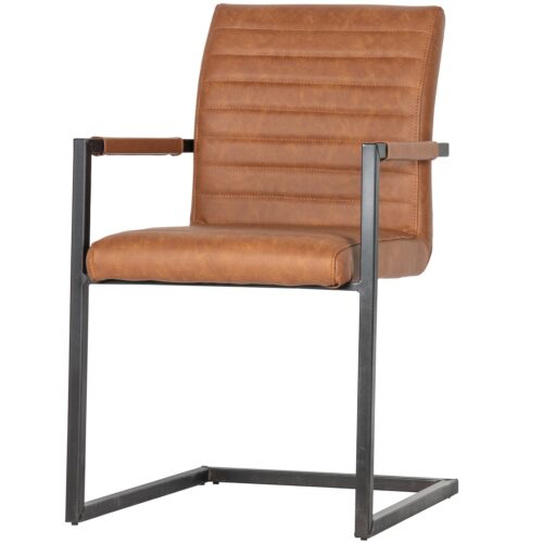 Eetkamerstoel Bas Lederlook - Cognac