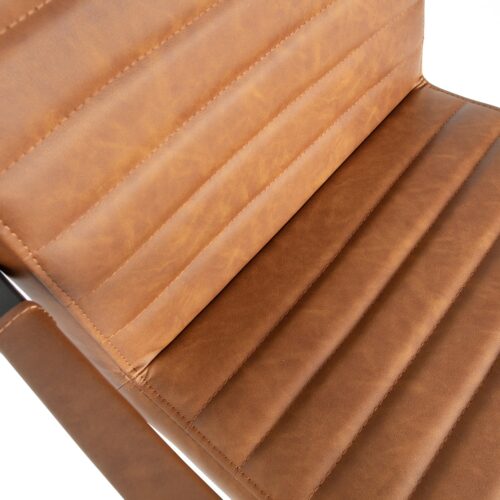 Eetkamerstoel Bas Lederlook - Cognac - Afbeelding 7