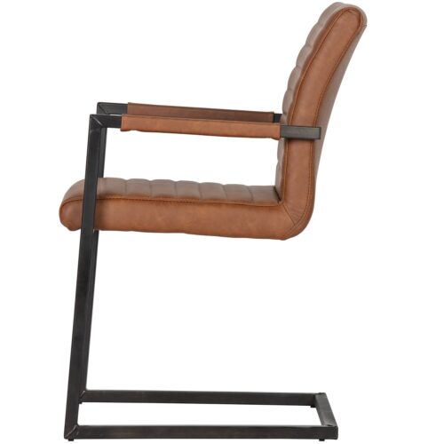 Eetkamerstoel Bas Lederlook - Cognac - Afbeelding 3