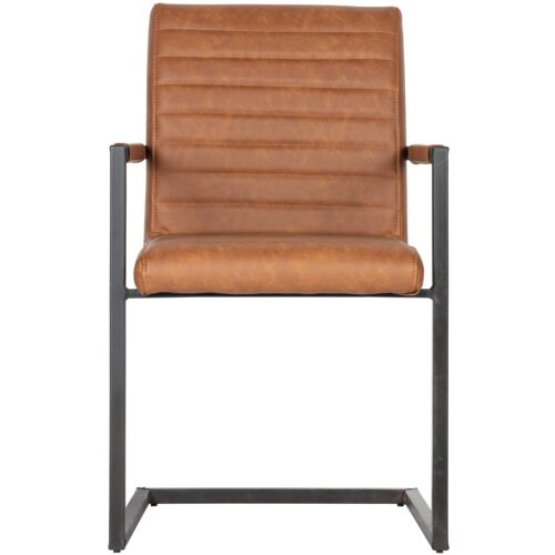 Eetkamerstoel Bas Lederlook - Cognac - Afbeelding 4