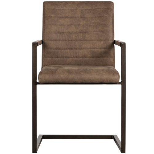 Eetkamerstoel Bas Lederlook -Taupe - Afbeelding 7