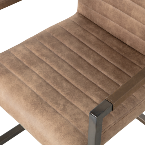 Eetkamerstoel Bas Lederlook -Taupe - Afbeelding 5