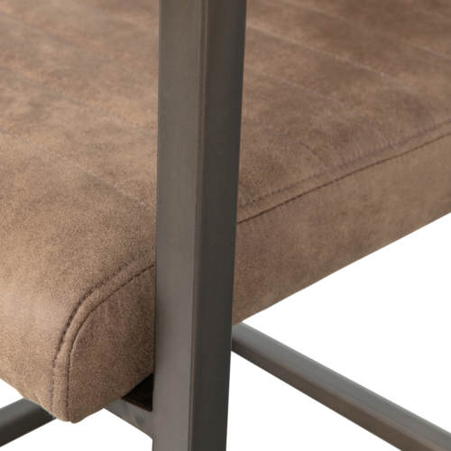 Eetkamerstoel Bas Lederlook -Taupe - Afbeelding 6
