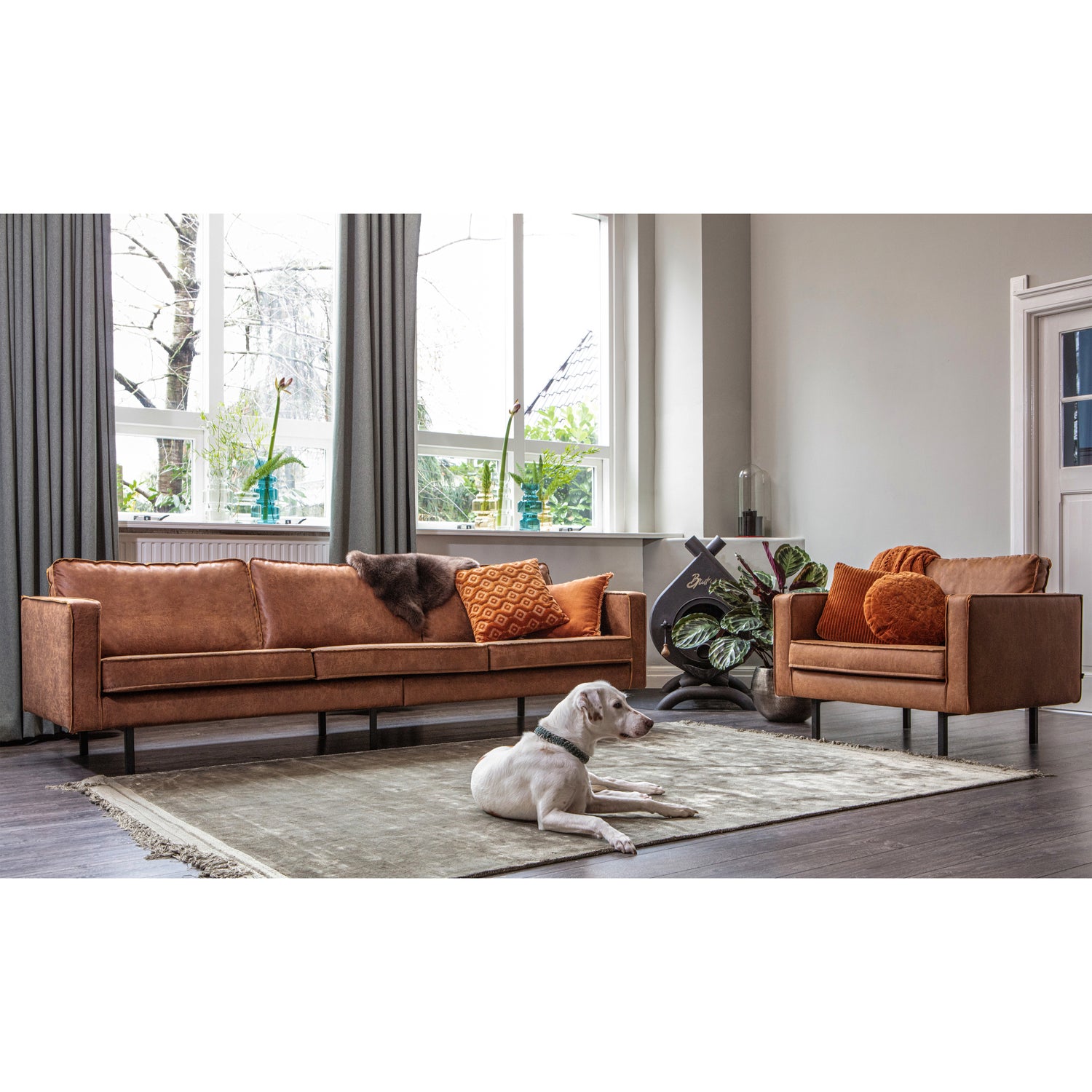 Fauteuil Rodeo Gerecycled Leer - Cognac - Afbeelding 2