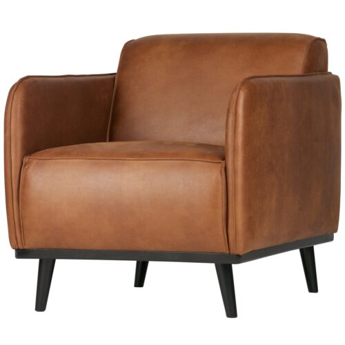 Fauteuil Statement met armleuning Lederlook  - Cognac