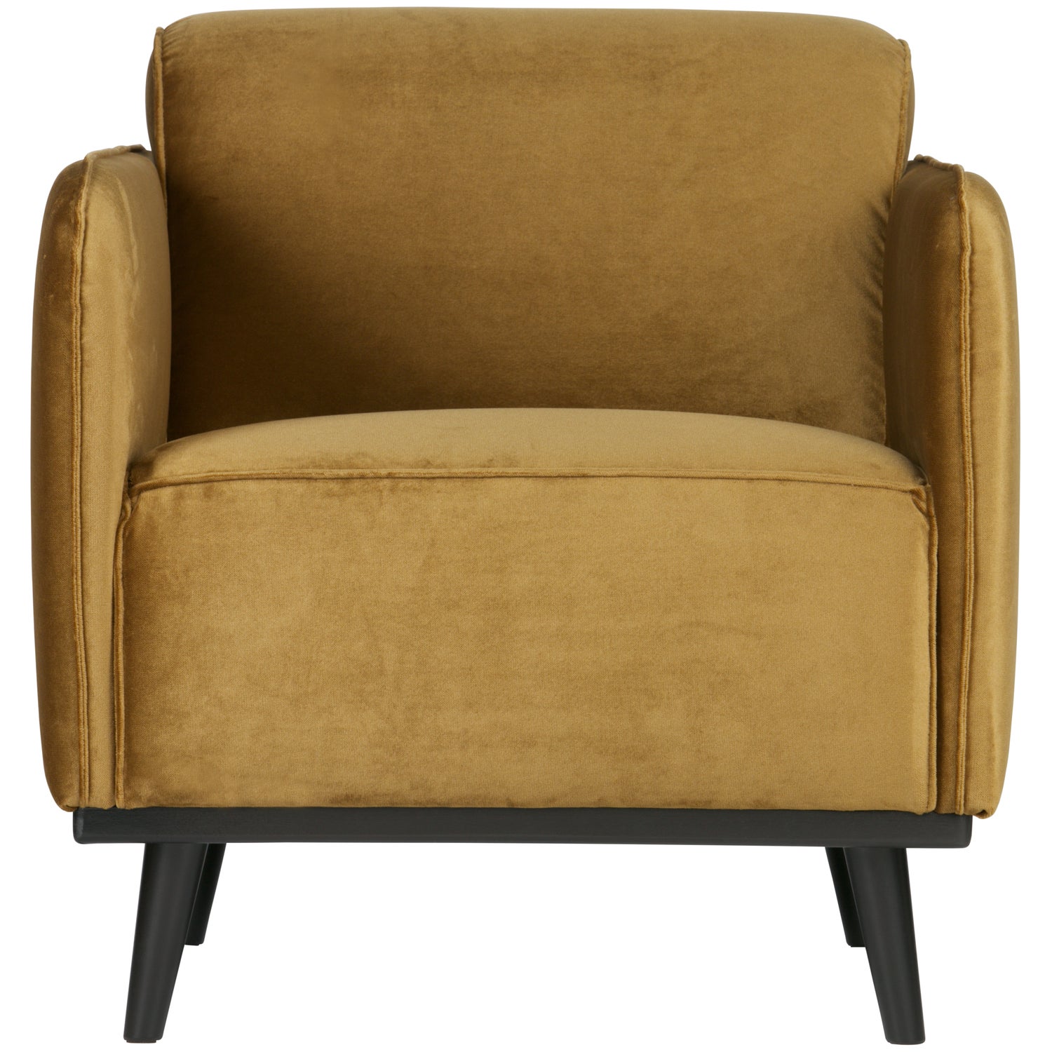 Fauteuil Statement met armleuning Fluweel - Honing Geel