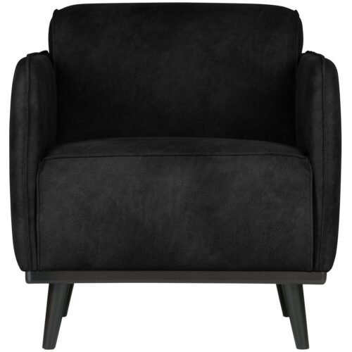 Fauteuil Statement met armleuning Suedine - Zwart