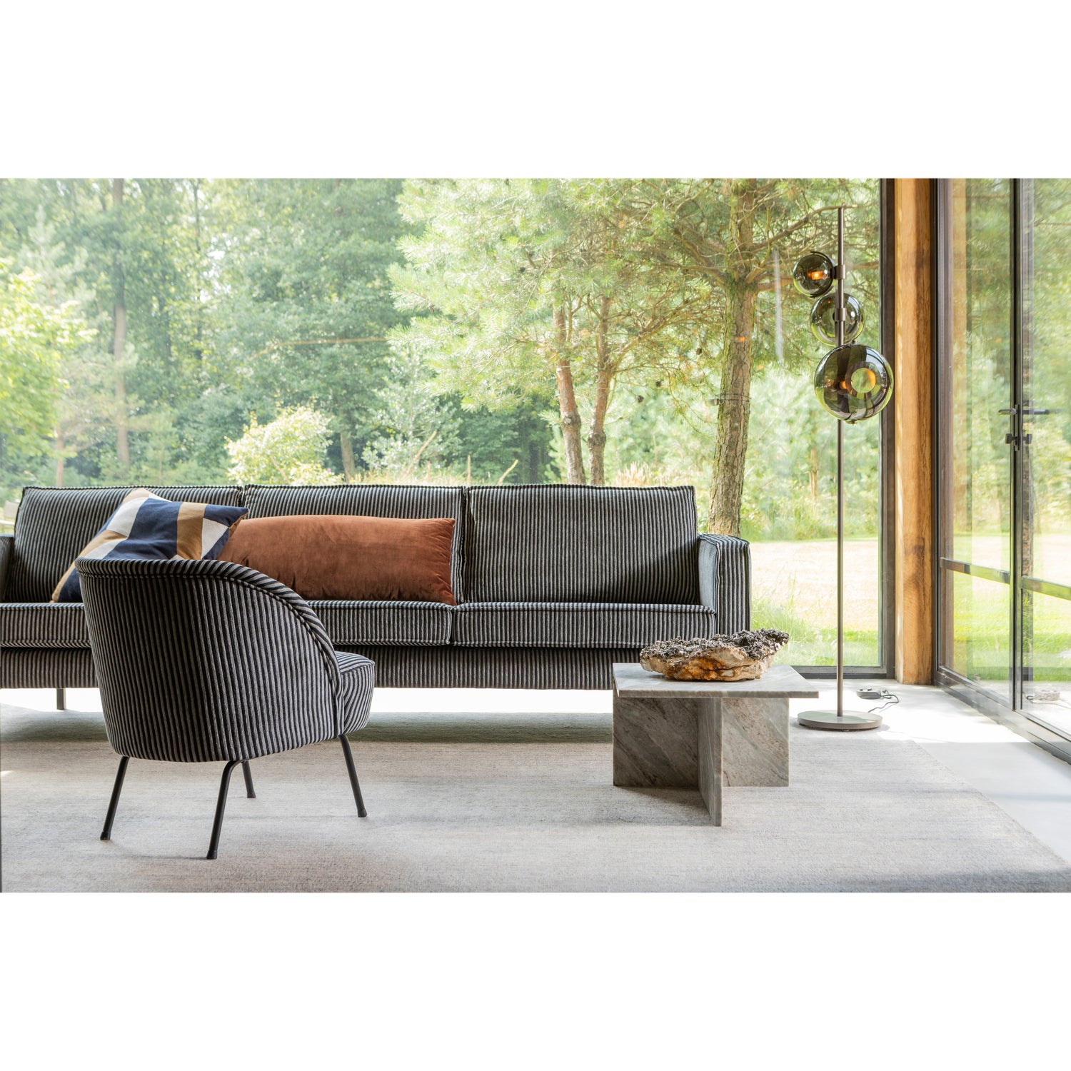 Fauteuil Vogue Streep - Zwart Grijs - Afbeelding 2