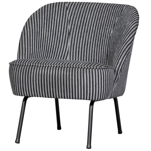 Fauteuil Vogue Streep - Zwart Grijs