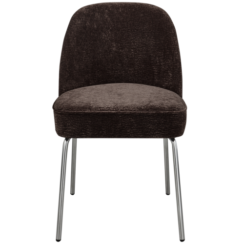 Eetkamerstoel Vogue Velvet met chrome poot - Donkerbruin - Afbeelding 3