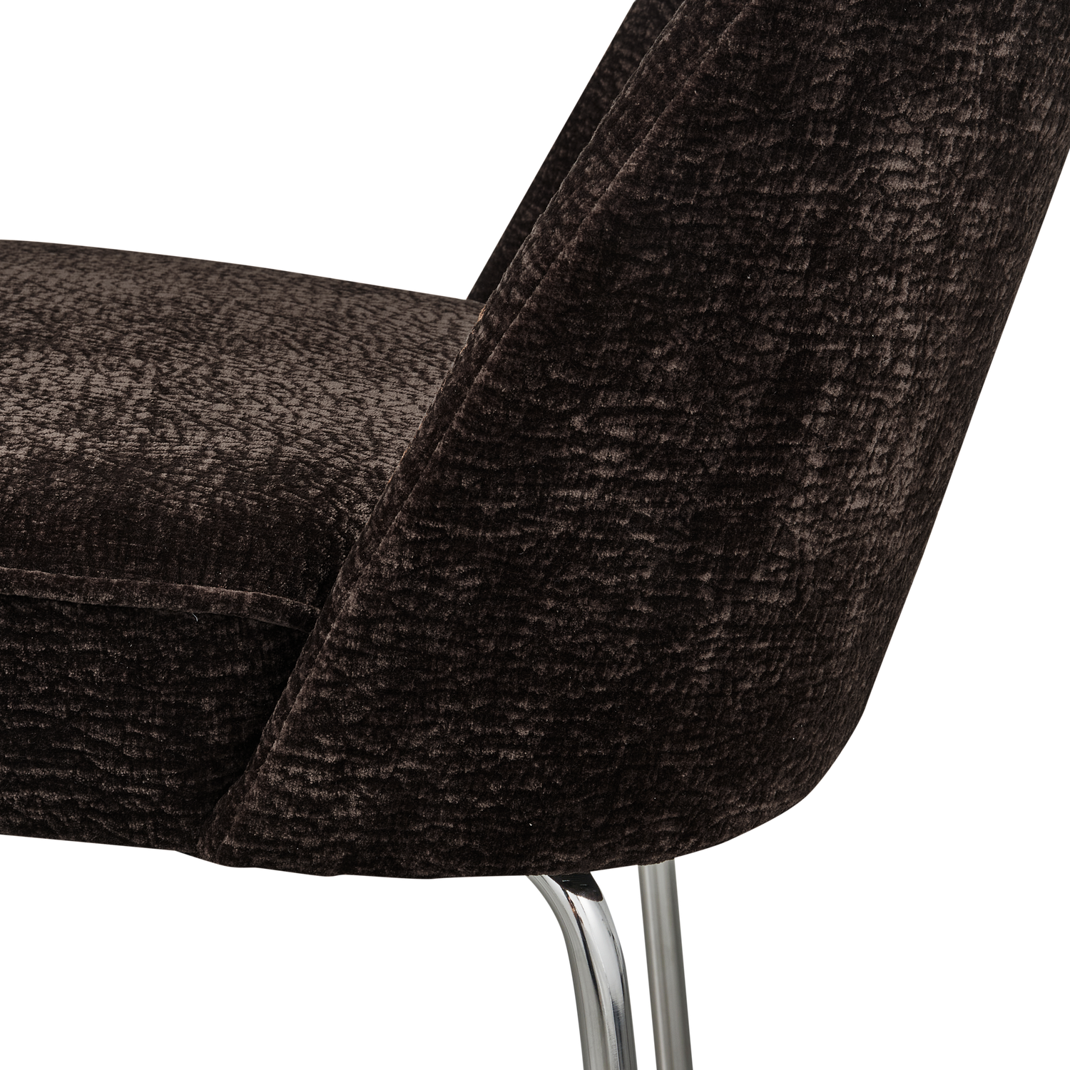 Eetkamerstoel Vogue 3D Chenillemet chrome poot - Donkerbruin - Afbeelding 7