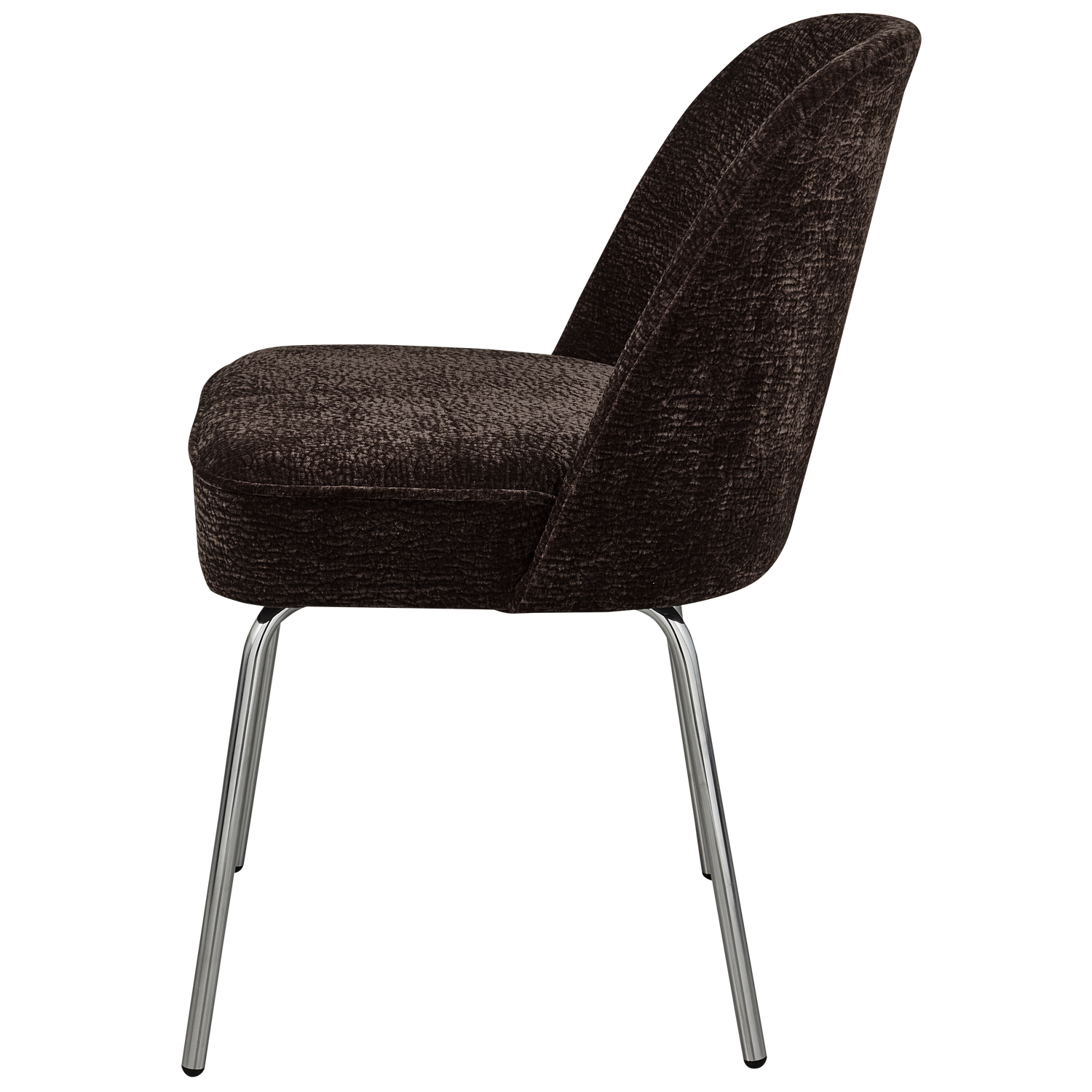 Eetkamerstoel Vogue 3D Chenillemet chrome poot - Donkerbruin - Afbeelding 4