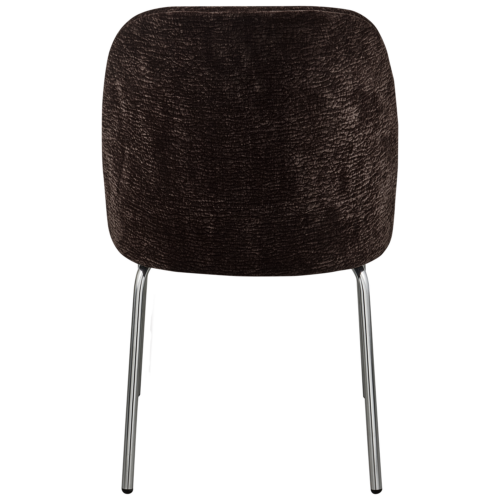 Eetkamerstoel Vogue Velvet met chrome poot - Donkerbruin - Afbeelding 5