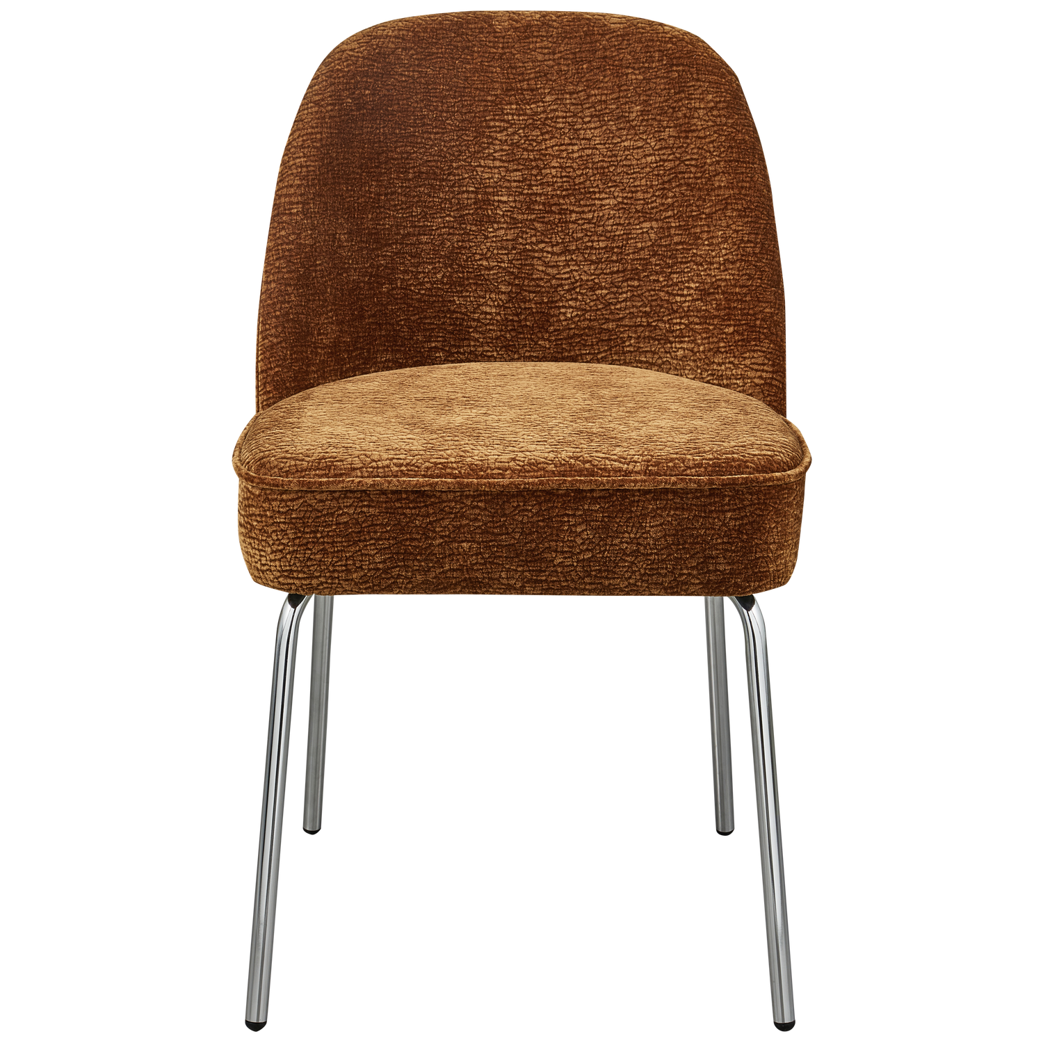 Eetkamerstoel Mount 3D Chenille met chrome poot - Middenbruin - Afbeelding 3