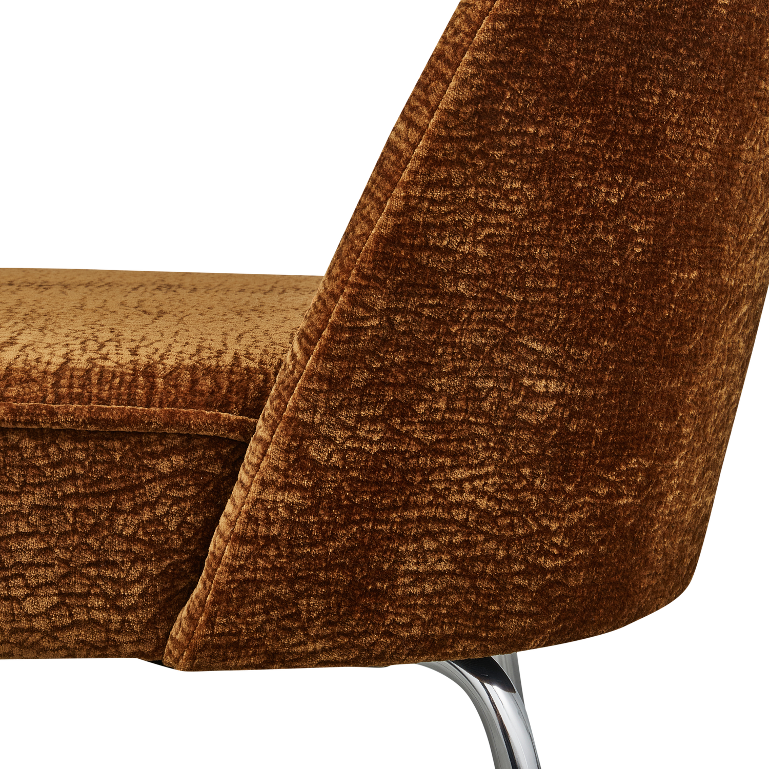 Eetkamerstoel Mount 3D Chenille met chrome poot - Middenbruin - Afbeelding 7