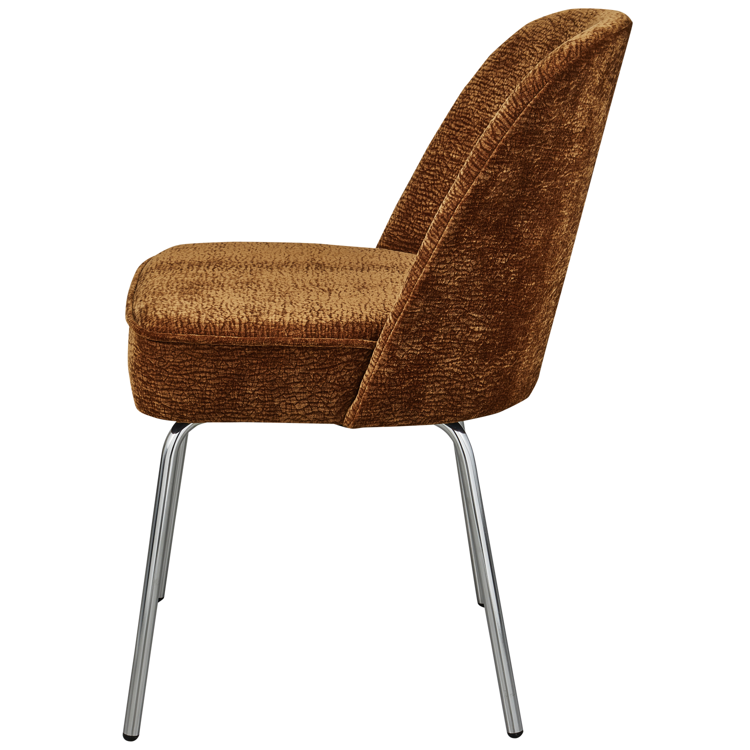 Eetkamerstoel Mount 3D Chenille met chrome poot - Middenbruin - Afbeelding 4