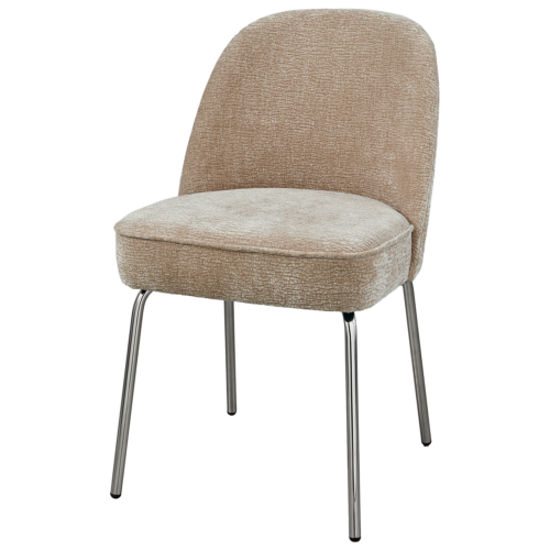 Eetkamerstoel Vogue Velvet met chrome poot - Zand