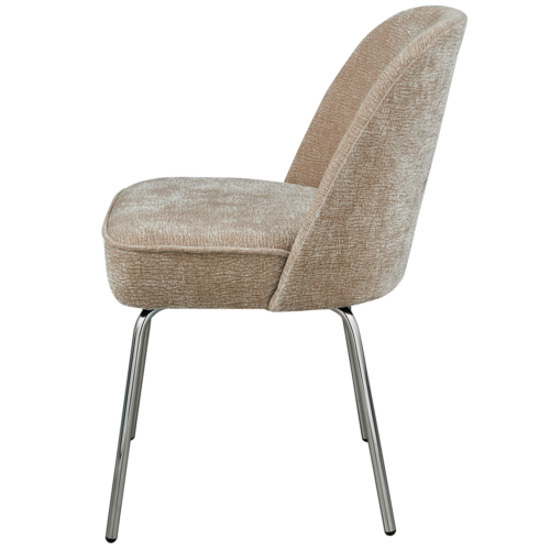 Eetkamerstoel Vogue Velvet met chrome poot - Zand - Afbeelding 4