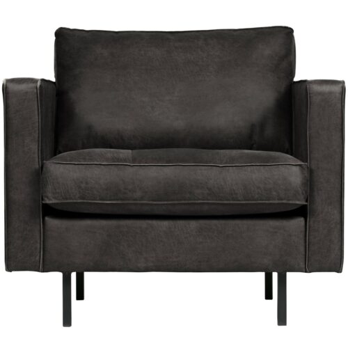 Fauteuil Rodeo Classic Gerecycled Leer - Zwart