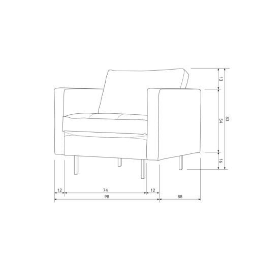 Fauteuil Rodeo Classic Gerecycled Leer - Army - Afbeelding 4