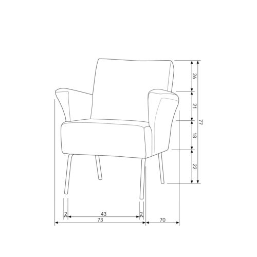 Fauteuil Muse Chenille - Naturel - Afbeelding 10