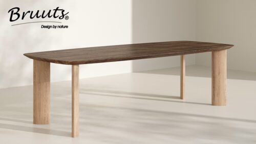 Deens Ovaal Verjongde Rand - Walnut - Blokpoot Hout Eclips - Silky Maple - Afbeelding 2