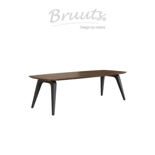 Deens Ovaal Verjongde Rand - Walnut - Penpoot Hout  - Zwart