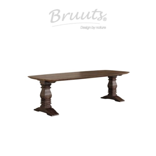 Deens Ovaal Verjongde Rand - Walnut - Kloosterpoot Hout - Lava