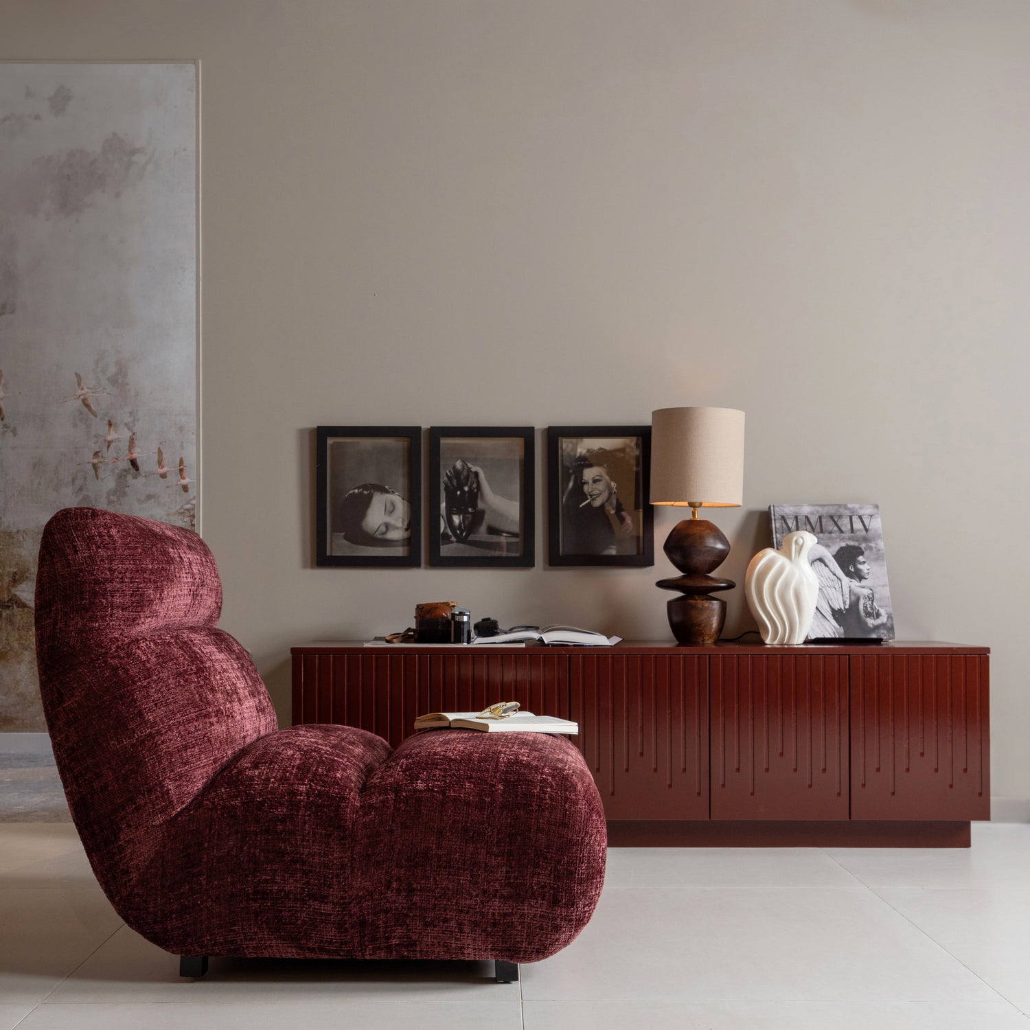 Fauteuil Observe Chenille - Aubergine - Afbeelding 2