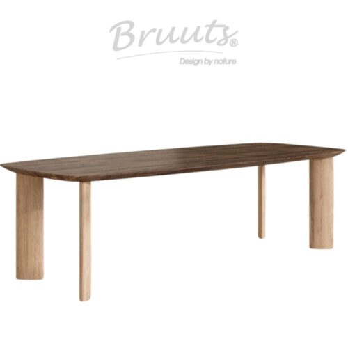 Deens Ovaal Verjongde Rand - Walnut - Blokpoot Hout Eclips - Silky Maple