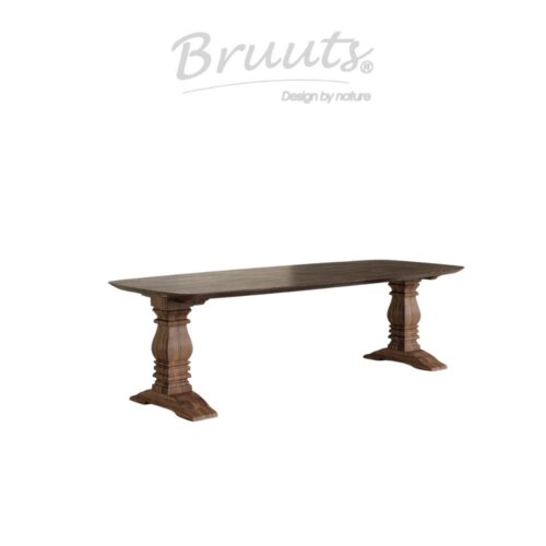 Deens Ovaal Verjongde Rand - Lava - Kloosterpoot Hout - Walnut