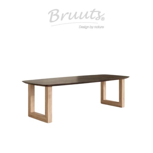Deens Ovaal Verjongde Rand - Lava - U Onderstel Hout - Silky Maple