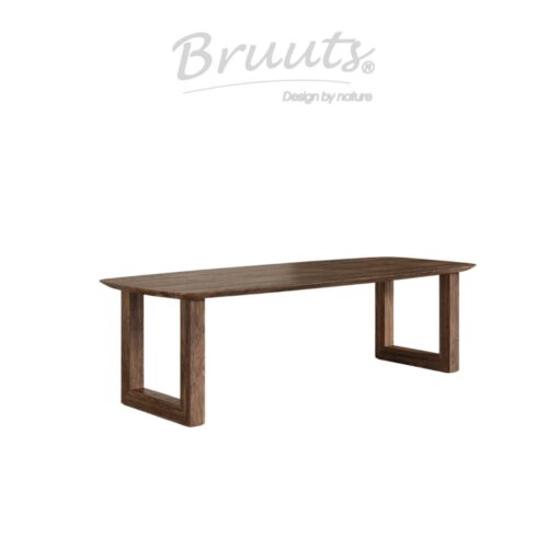 Deens Ovaal Verjongde Rand - Walnut - U onderstel Hout - Walnut