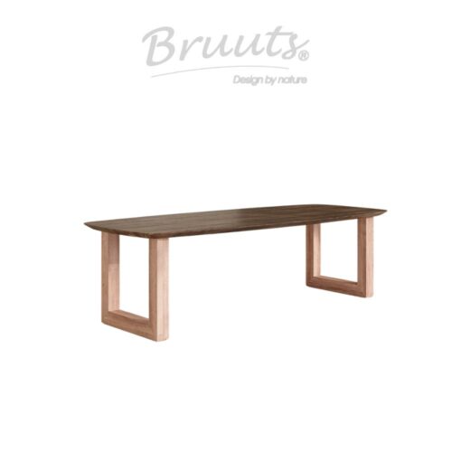 Deens Ovaal Verjongde Rand - Walnut - U onderstel Hout - Matt Lacquer