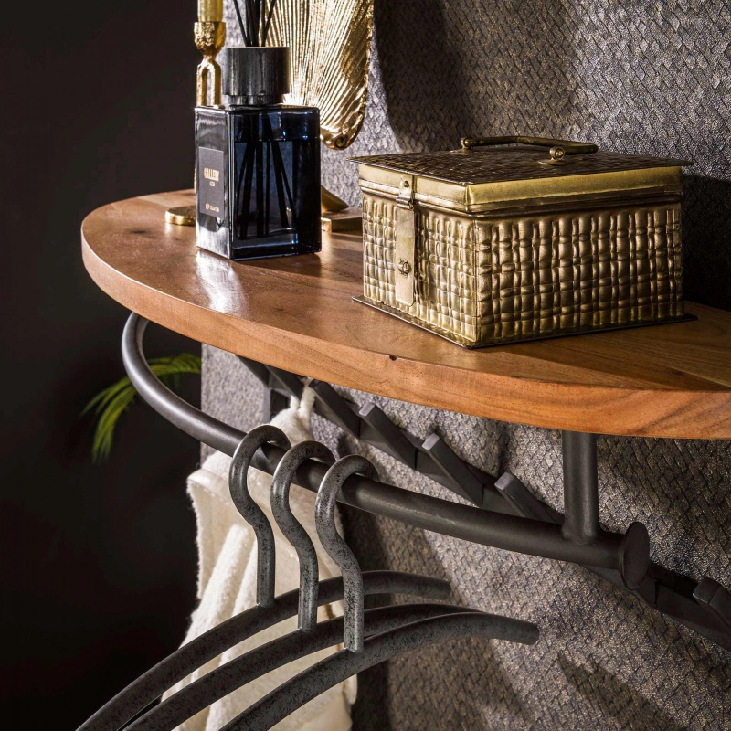 Kapstok Round 16 Haken Acaciahout Naturel - Afbeelding 2