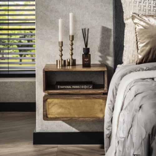 Hangend Nachtkastje Brass 40 cm Met 1 lade