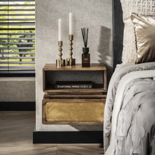 Hangend Nachtkastje Brass 40 cm Met 1 lade - Afbeelding 2