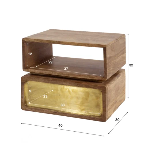 Hangend Nachtkastje Brass 40 cm Met 1 lade - Afbeelding 5