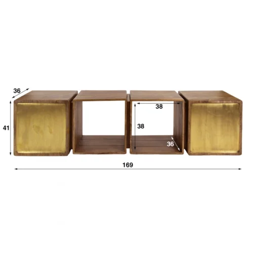 Zwevend Dressoir Brass 170cm - Afbeelding 5